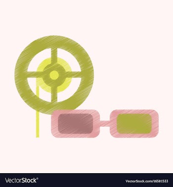 Flat icon in shading style 3d cinema vector image