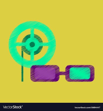 Flat icon in shading style 3d cinema vector image