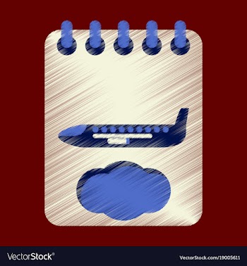 Flat icon in shading style aircraft calendar vector image