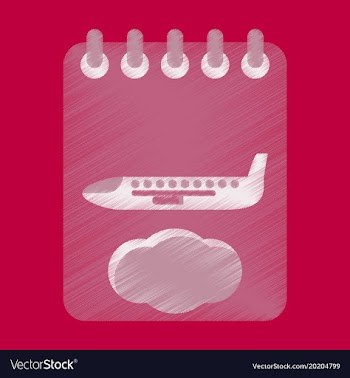 Flat icon in shading style aircraft calendar vector image
