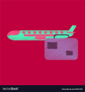 Flat icon in shading style aircraft luggage vector image