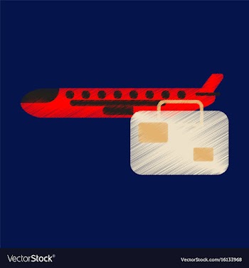 Flat icon in shading style aircraft luggage vector image