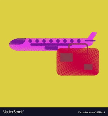 Flat icon in shading style aircraft luggage vector image