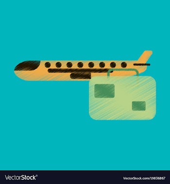 Flat icon in shading style aircraft luggage vector image