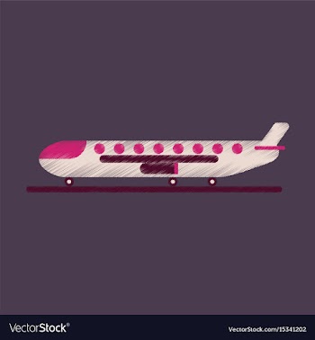 Flat icon in shading style aircraft vector image