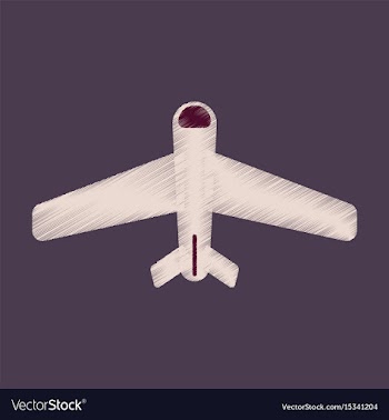 Flat icon in shading style aircraft vector image