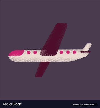 Flat icon in shading style aircraft vector image