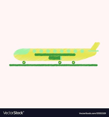 Flat icon in shading style aircraft vector image