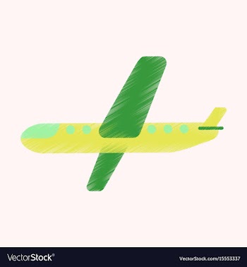 Flat icon in shading style aircraft vector image