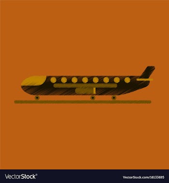 Flat icon in shading style aircraft vector image