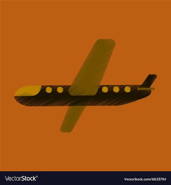 Flat icon in shading style aircraft vector image
