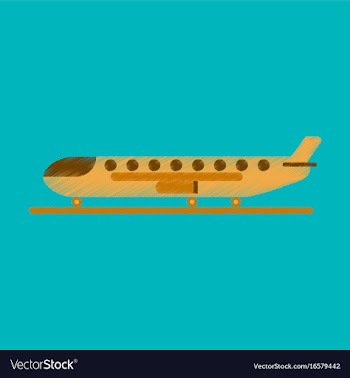 Flat icon in shading style aircraft vector image