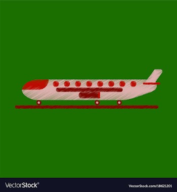 Flat icon in shading style aircraft vector image