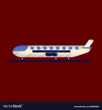 Flat icon in shading style aircraft vector image