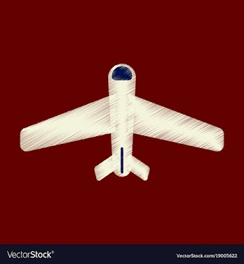 Flat icon in shading style aircraft vector image