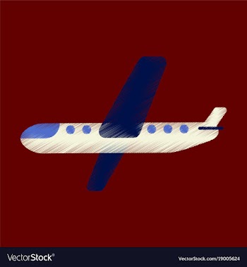 Flat icon in shading style aircraft vector image