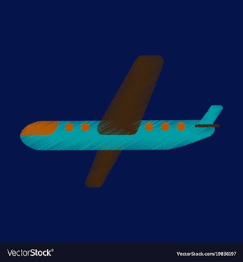 Flat icon in shading style aircraft vector image