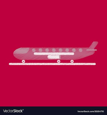 Flat icon in shading style aircraft vector image