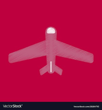 Flat icon in shading style aircraft vector image