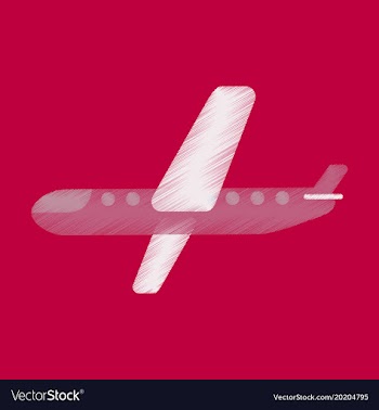 Flat icon in shading style aircraft vector image