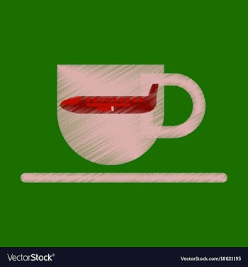 Flat icon in shading style airplane cup of coffee vector image