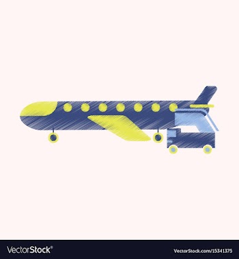 Flat icon in shading style airplane gangway vector image