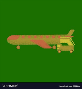 Flat icon in shading style airplane gangway vector image