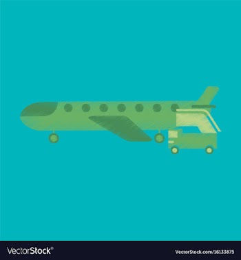 Flat icon in shading style airplane gangway vector image