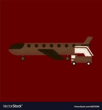 Flat icon in shading style airplane gangway vector image