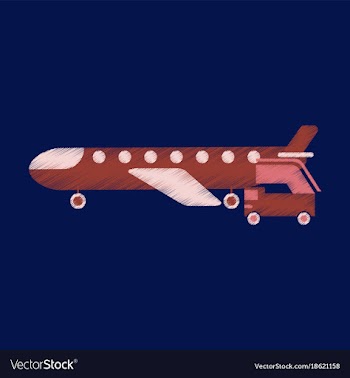 Flat icon in shading style airplane gangway vector image