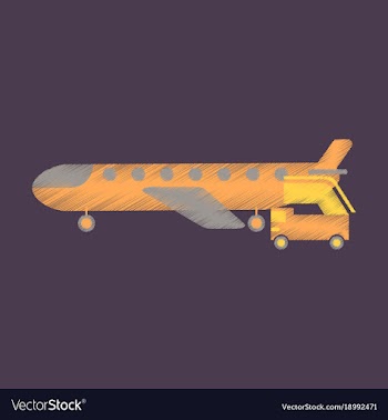 Flat icon in shading style airplane gangway vector image