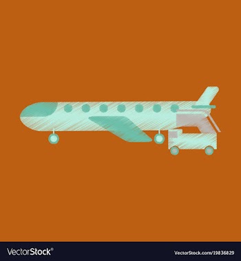 Flat icon in shading style airplane gangway vector image