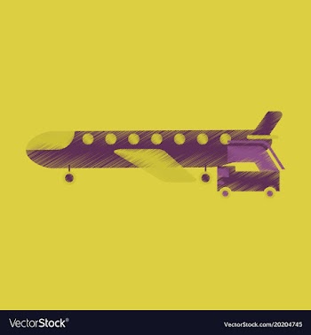 Flat icon in shading style airplane gangway vector image