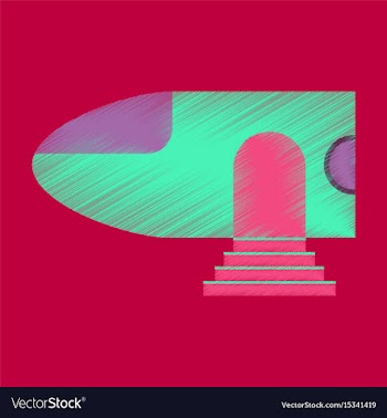 Flat icon in shading style airplane nose vector image