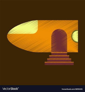 Flat icon in shading style airplane nose vector image