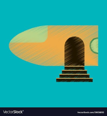 Flat icon in shading style airplane nose vector image