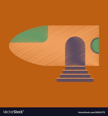 Flat icon in shading style airplane nose vector image