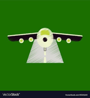 Flat icon in shading style airplane runway vector image