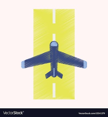 Flat icon in shading style airplane runway vector image