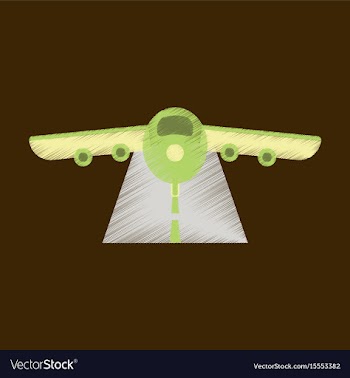 Flat icon in shading style airplane runway vector image