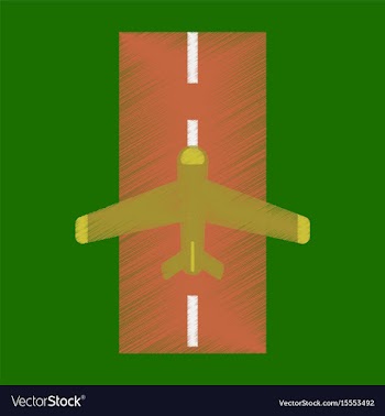 Flat icon in shading style airplane runway vector image