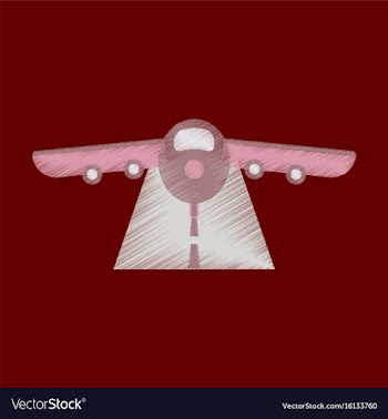Flat icon in shading style airplane runway vector image
