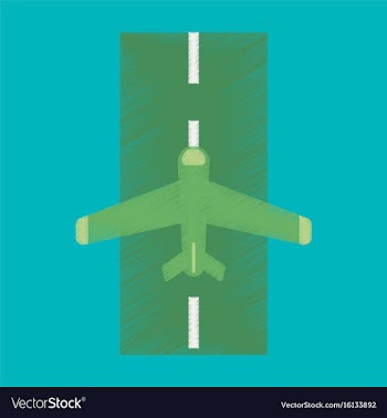 Flat icon in shading style airplane runway vector image