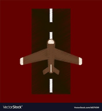 Flat icon in shading style airplane runway vector image