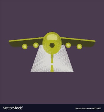Flat icon in shading style airplane runway vector image