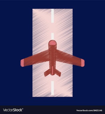 Flat icon in shading style airplane runway vector image