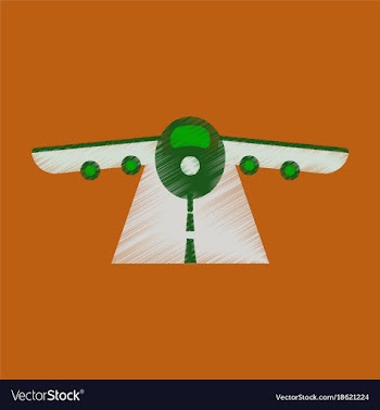 Flat icon in shading style airplane runway vector image