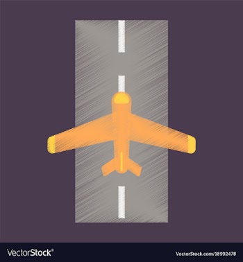 Flat icon in shading style airplane runway vector image