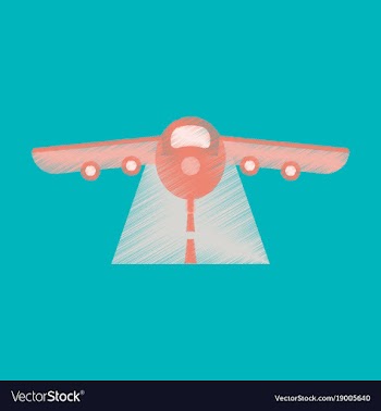 Flat icon in shading style airplane runway vector image