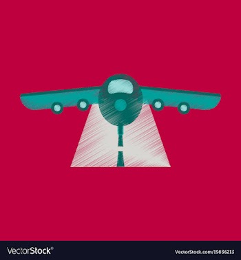 Flat icon in shading style airplane runway vector image